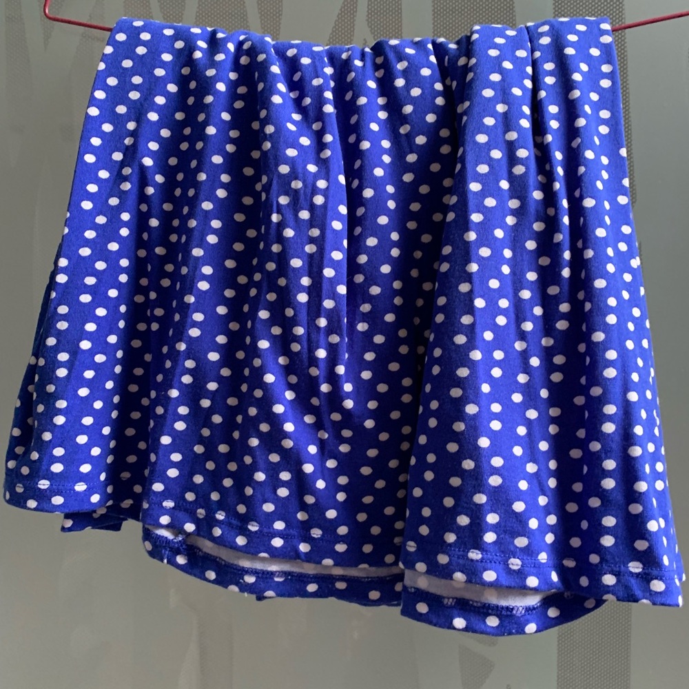 Blue polka dot skirt